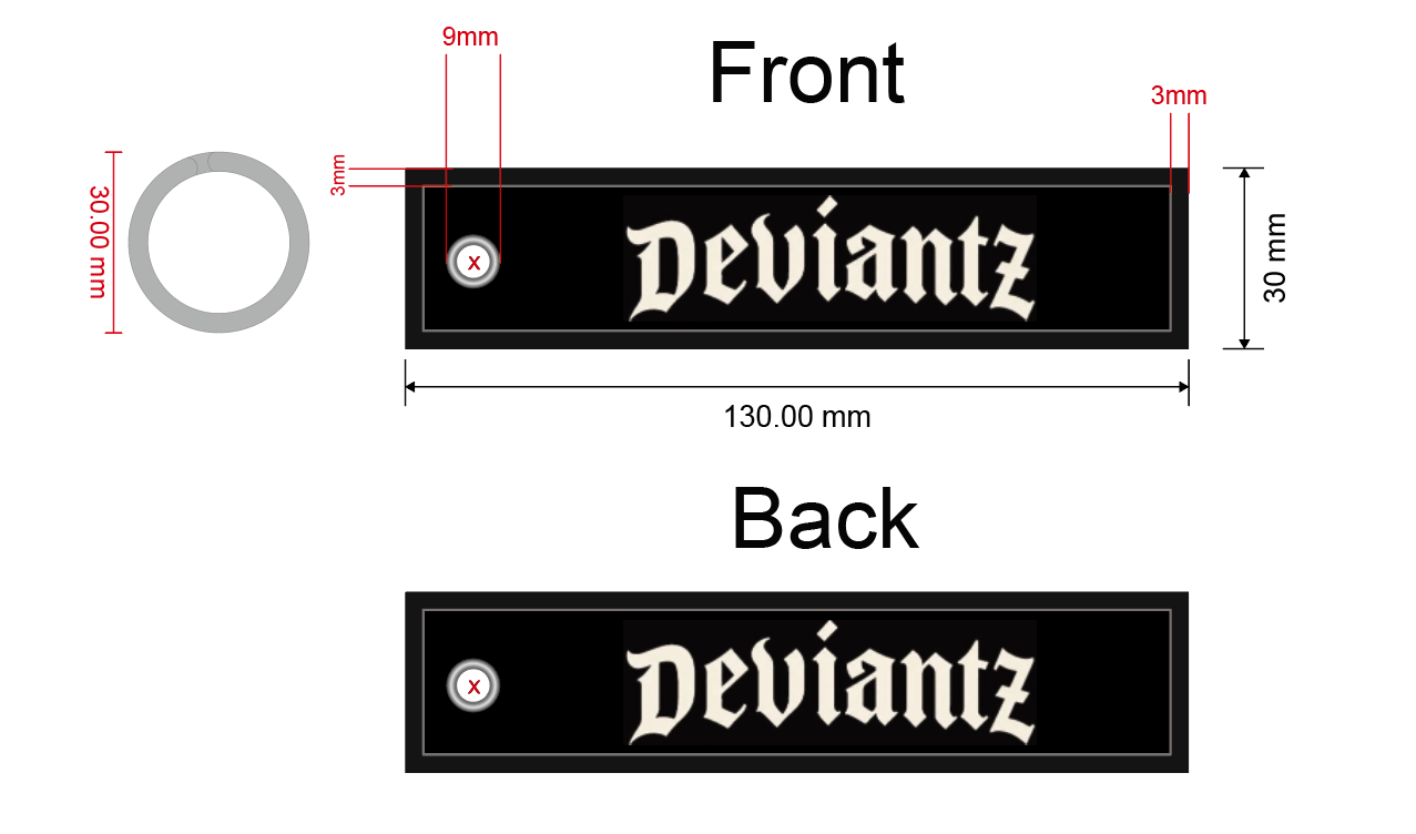 Deviantz Embroidered Flight Tag Keychain